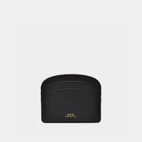 Demi-Lune Card Holder - A.P.C. - Black - Leather