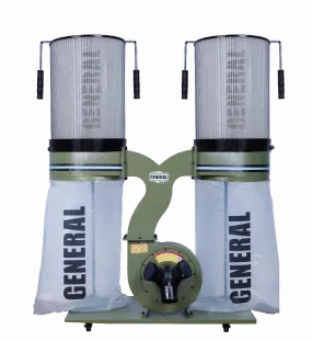General 10-210 CF M1 3HP 2280 CFM 2 Canister Dust Collector 220V, 1 Ph, 18 A