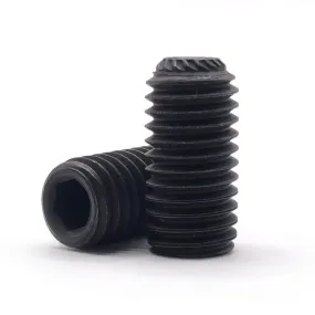 M4 x 8mm Socket Knurled Point Grub Screws (ISO 4029) - High Tensile Steel 14.9 Self Colour